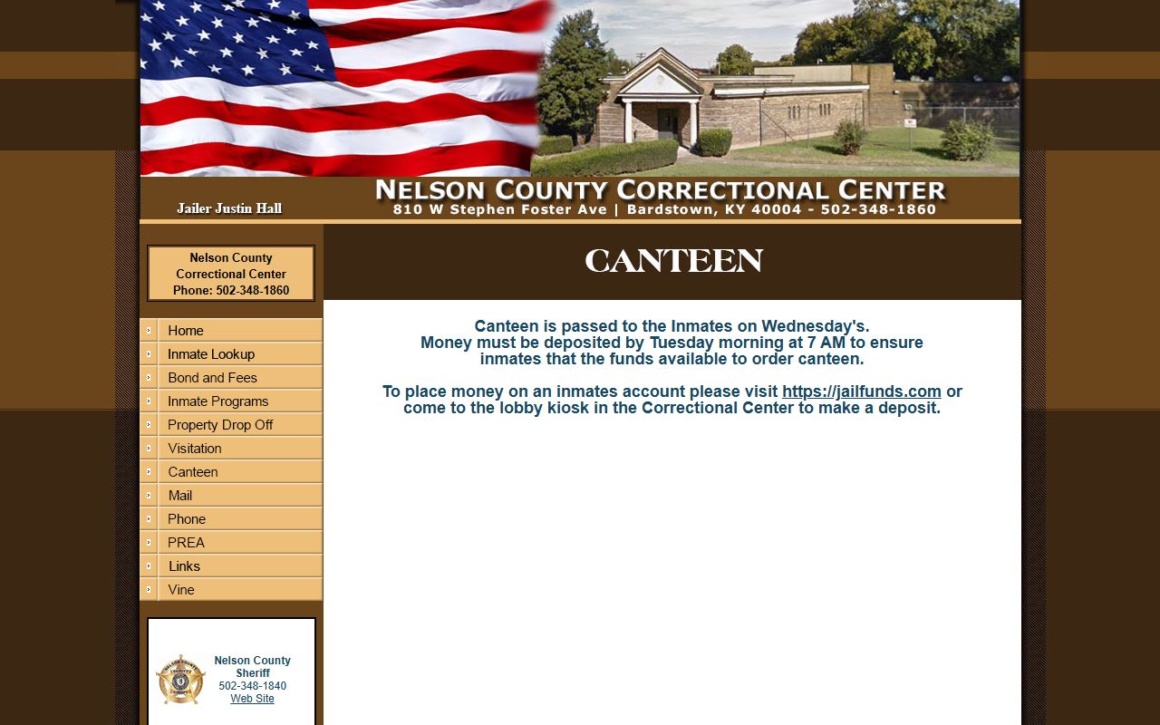 Nelson County clerk records jail canteen page assigned record channel