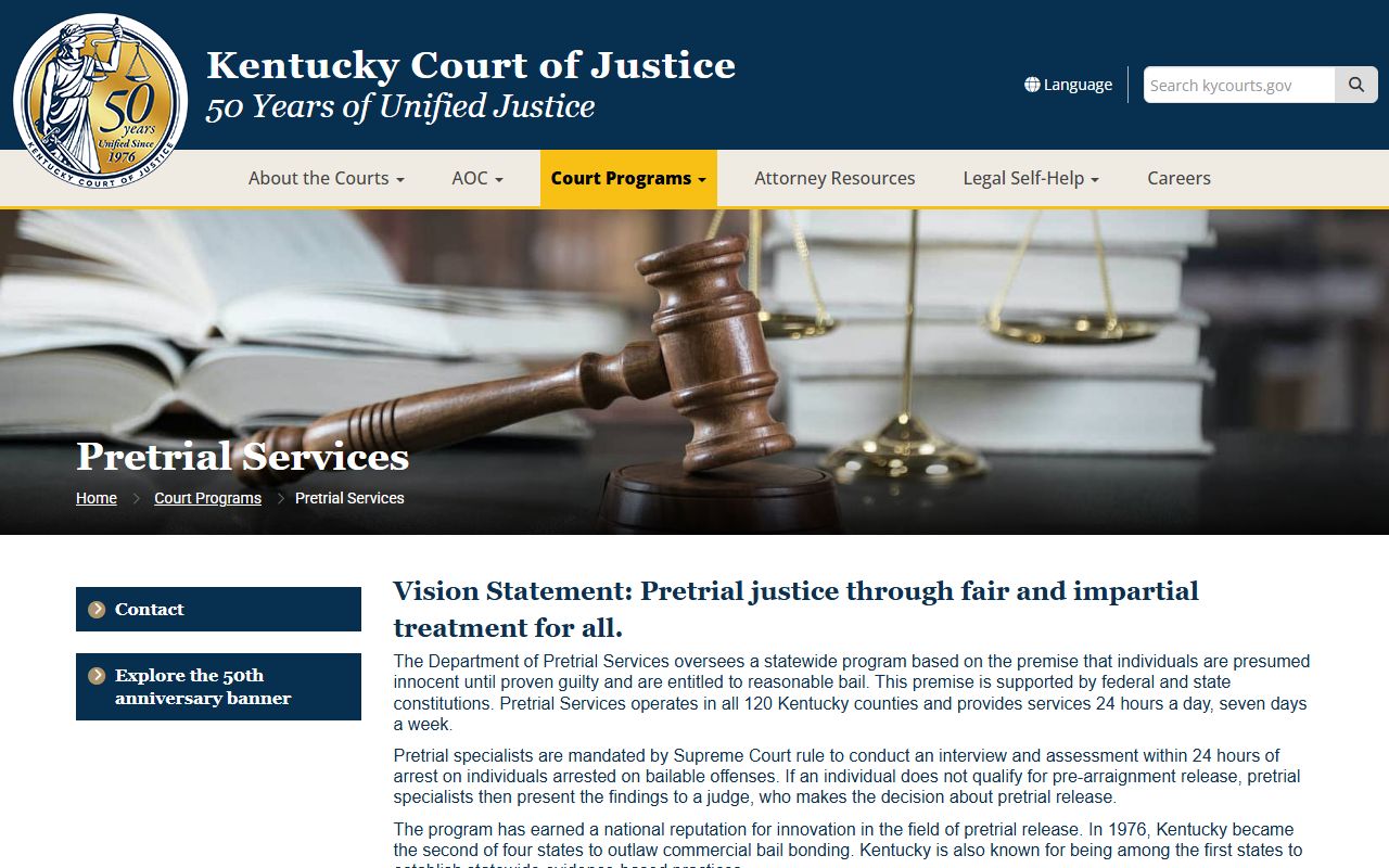 Nelson County court dockets Kentucky Pretrial Services