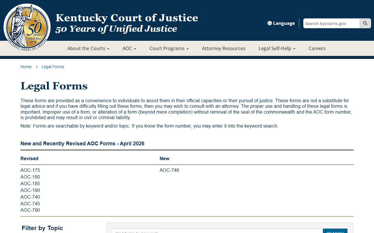 Nelson County court records Kentucky Court of Justice legal forms