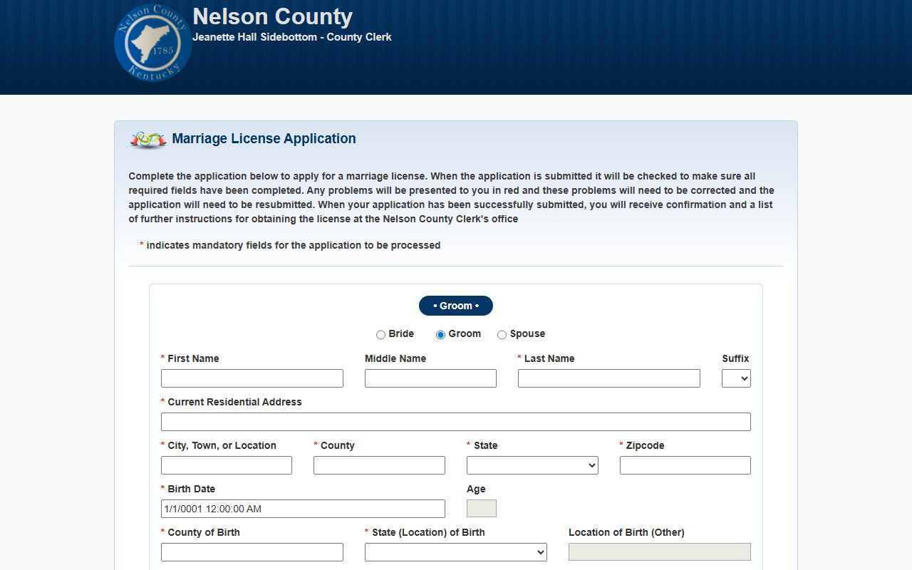 Nelson County marriage records online marriage application